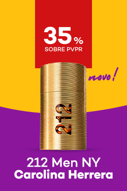 212 Men NY da marca Carolina Herrera com destaque promocional de 35% obre pre&ccedil;o de Venda ao P&uacute;blico Recomendado